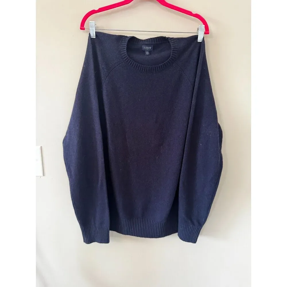 Men's J.Crew XXL Navy Blue Crewneck Sweater Nautical Work Wear - Picture 4 of 7